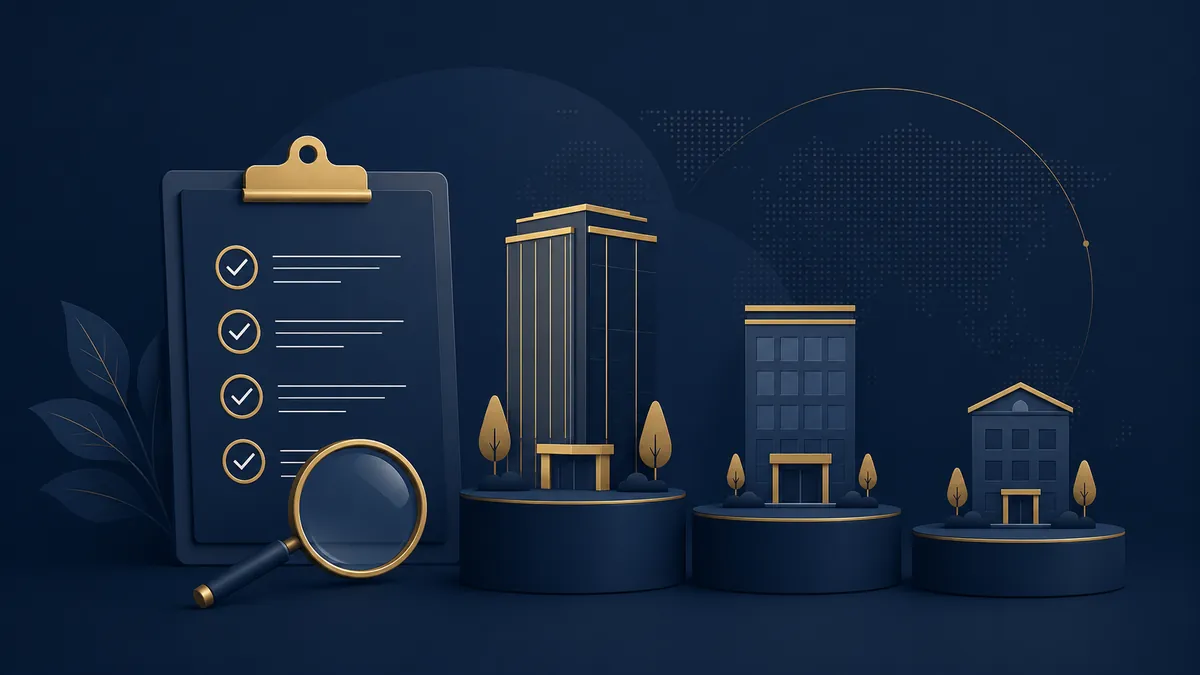 Illustration of a checklist comparing audit firms, representing how to choose an audit firm in Hong Kong